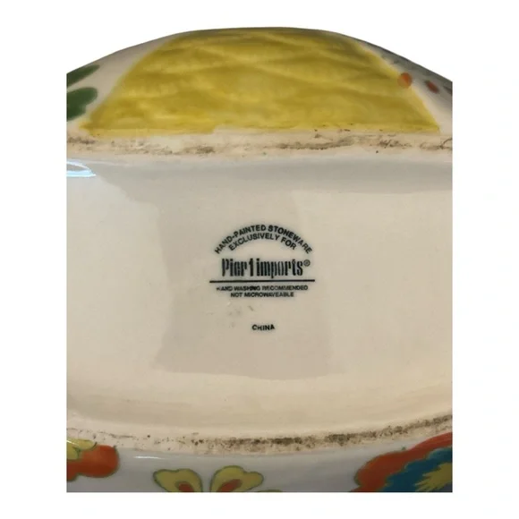 Pier 1 Imports Hand Painted Owl Cookie Jar 9.5” Stoneware Retired